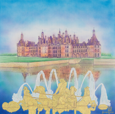 Malerei mit dem Titel "Schloss" von Karin Sternberg, Original-Kunstwerk, Airbrush