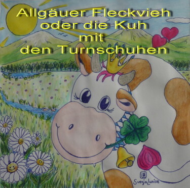 Painting titled "Die Kuh mit den Tur…" by Karin Sternberg, Original Artwork, Conté