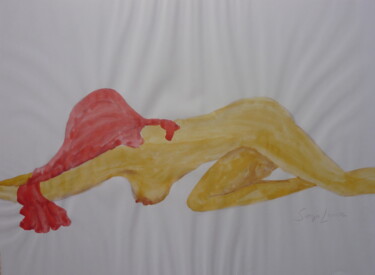 Картина под названием "Akt So Easy 2" - Karin Sternberg, Подлинное произведение искусства, Акварель
