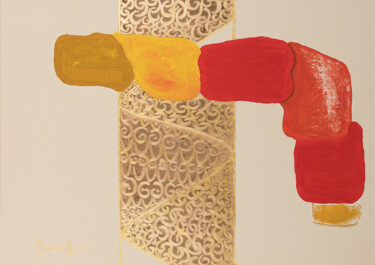 Malerei mit dem Titel "Treppenhaus 3 / 11…" von Karin Sternberg, Original-Kunstwerk, Acryl