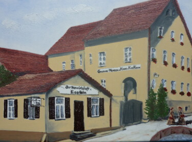 Painting titled "Gastwirtschaft" by Karin Sternberg, Original Artwork, Oil