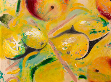 Malerei mit dem Titel "Vitamin C 1 von 8" von Karin Sternberg, Original-Kunstwerk, Öl