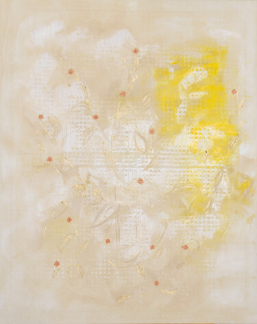 Schilderij getiteld "Beige Gelb" door Karin Sternberg, Origineel Kunstwerk, Olie