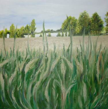 Painting titled "Rund um Schwabmünch…" by Karin Sternberg, Original Artwork, Oil