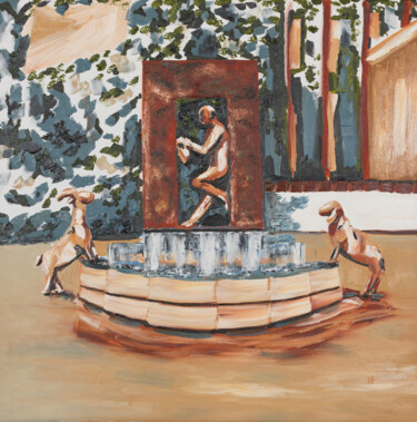 Malerei mit dem Titel "Rund um Schwabmünch…" von Karin Sternberg, Original-Kunstwerk, Öl
