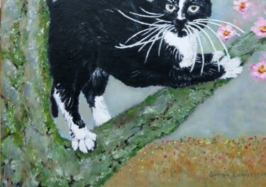 Картина под названием "Katze" - Karin Sternberg, Подлинное произведение искусства, Масло