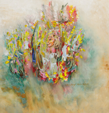 Malerei mit dem Titel "Rolands Garten" von Karin Sternberg, Original-Kunstwerk, Öl