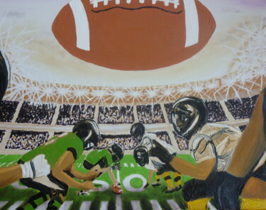 Painting titled "Football Impression…" by Karin Sternberg, Original Artwork, Oil