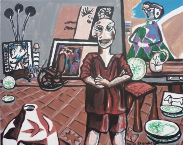 Malerei mit dem Titel "Hommage an Pablo Pi…" von Karin Sternberg, Original-Kunstwerk, Acryl