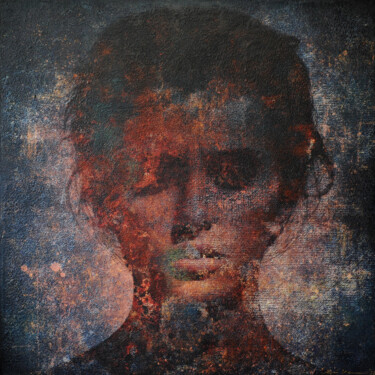 Painting titled "Tigereye" by Karin Vermeer, Original Artwork, Manipulated Photography Mounted on Aluminium