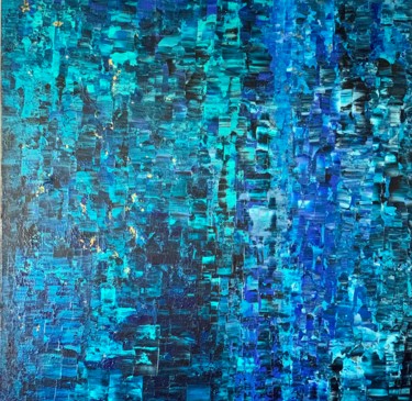 Painting titled "Undefined blue 7534" by Karina Alencar, Original Artwork, Acrylic
