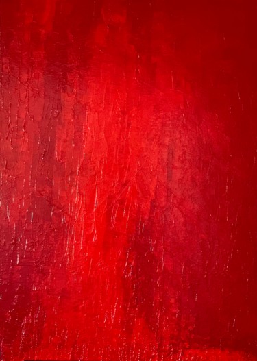 Painting titled "Red Ton 7534" by Karina Alencar, Original Artwork, Acrylic