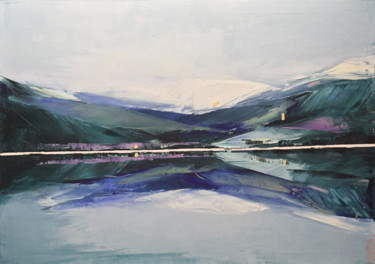 Painting titled "Lake 21" by Kariko Ono, Original Artwork, Oil
