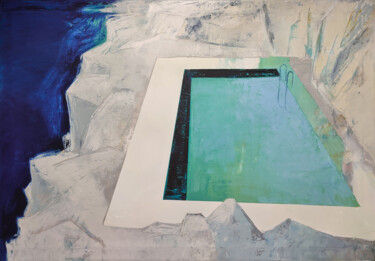 Painting titled "Pool 16" by Kariko Ono, Original Artwork, Oil Mounted on Wood Stretcher frame