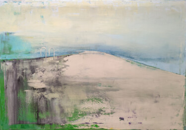 Painting titled "Landscape 23'" by Kariko Ono, Original Artwork, Oil Mounted on Wood Stretcher frame