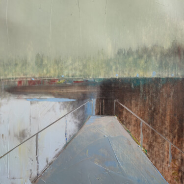 Malarstwo zatytułowany „Lake 2” autorstwa Kariko Ono, Oryginalna praca, Olej Zamontowany na Drewniana rama noszy