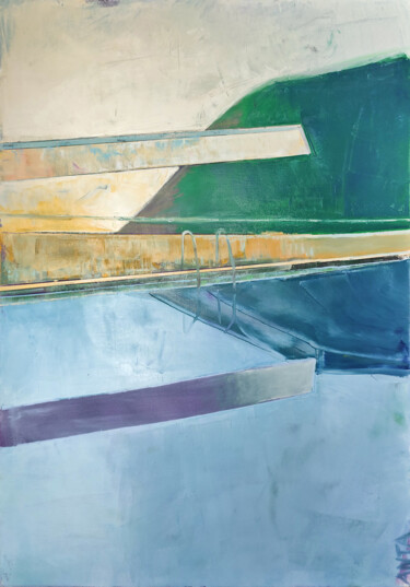 Malarstwo zatytułowany „Pool 19'” autorstwa Kariko Ono, Oryginalna praca, Olej Zamontowany na Drewniana rama noszy