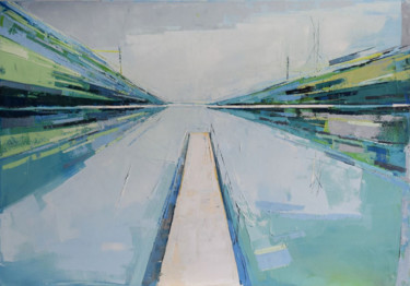 Malerei mit dem Titel ""Lake XIX"" von Kariko Ono, Original-Kunstwerk, Öl