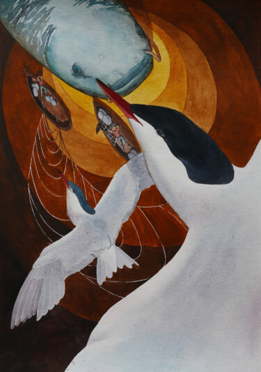 Peinture intitulée "Scythian pectoral" par Karina Danylchuk, Œuvre d'art originale, Aquarelle