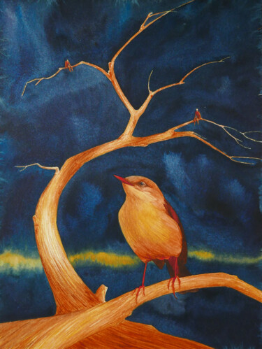 "Golden tree with go…" başlıklı Tablo Karina Danylchuk tarafından, Orijinal sanat, Suluboya