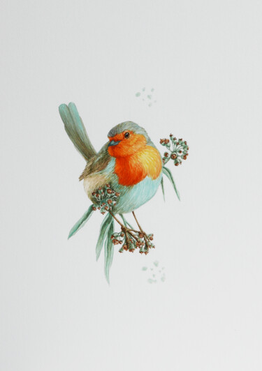 "Spring robin" başlıklı Tablo Karina Danylchuk tarafından, Orijinal sanat, Suluboya
