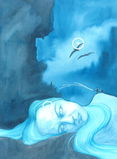 Malerei mit dem Titel "Being strong" von Karina Danylchuk, Original-Kunstwerk, Aquarell