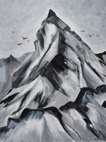 Peinture intitulée "Горная вершина" par Irina Lakeeva, Œuvre d'art originale, Acrylique