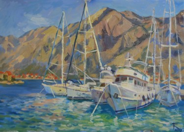 Peinture intitulée "Bay in Kotor" par Karina Galyamova, Œuvre d'art originale, Huile