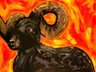 Painting titled "Aries" by Karina Kifel, Original Artwork, Acrylic