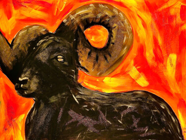 Peinture intitulée "Aries" par Karina Kifel, Œuvre d'art originale, Acrylique