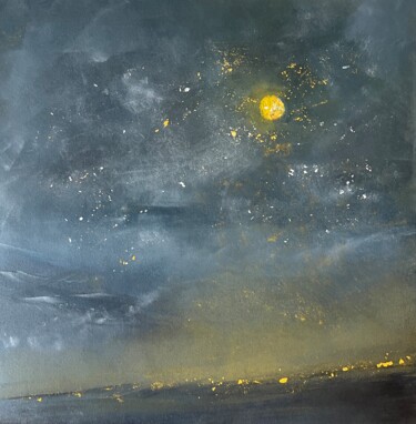 Pintura titulada "Burning Moon" por Karina Mosser, Obra de arte original, Pastel