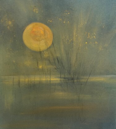 Pintura intitulada "Moonlight Kiss" por Karina Mosser, Obras de arte originais, Pastel