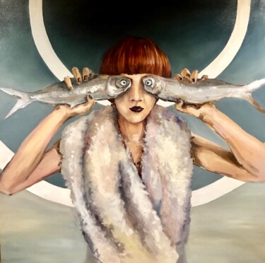 Картина под названием ""Селедка под шубой"" - Karina Pomazan, Подлинное произведение искусства, Акрил