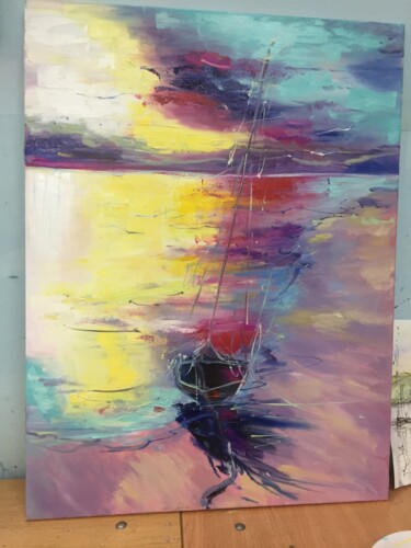 Картина под названием "sea" - Karina Pomazan, Подлинное произведение искусства, Масло