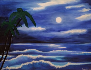 제목이 "Луна"인 미술작품 Karina Romanova (Clementina)로, 원작, 기름 나무 들것 프레임에 장착됨