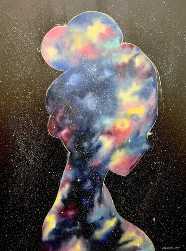 Painting titled "Cosmic" by Karina Romanova (Clementina), Original Artwork, Oil