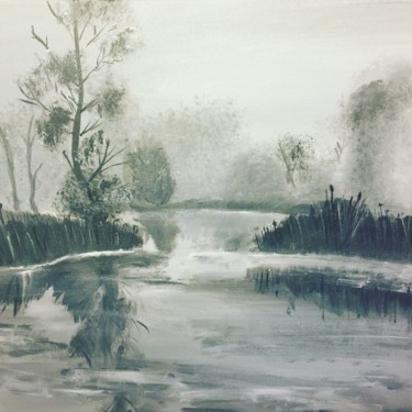 Картина под названием "Winter lake" - Екатерина Дронова, Подлинное произведение искусства, Масло