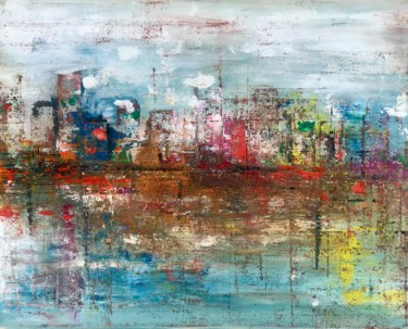 Картина под названием "city" - Karina Mikulskaia, Подлинное произведение искусства, Акрил