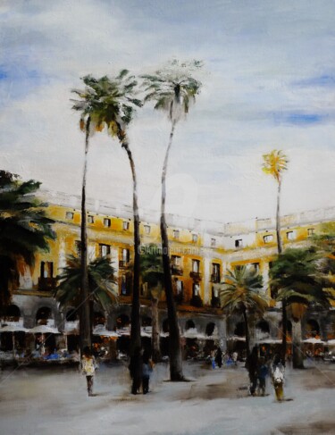Painting titled "Barcelona_1" by Karina Plachetka, Original Artwork, Oil