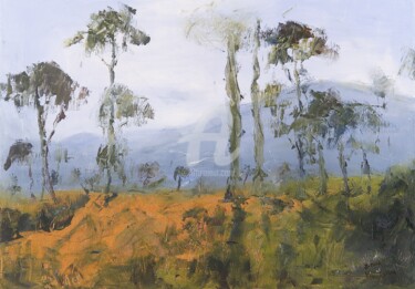 Pittura intitolato "Imaginary landscape" da Karina Plachetka, Opera d'arte originale, Olio