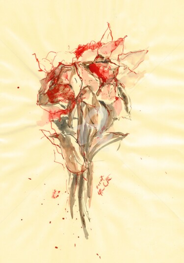 Malerei mit dem Titel "Ink Flowers Collect…" von Karina Plachetka, Original-Kunstwerk, Tinte