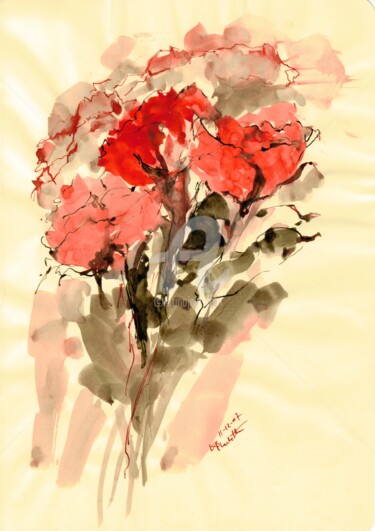 Painting titled "Ink Flowers Collect…" by Karina Plachetka, Original Artwork, Ink