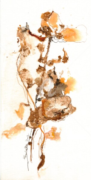 Peinture intitulée "Ink Flowers Collect…" par Karina Plachetka, Œuvre d'art originale, Encre