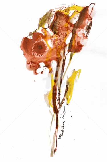 Painting titled "Ink Flowers Collect…" by Karina Plachetka, Original Artwork, Ink