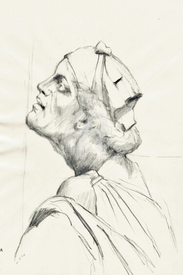 Disegno intitolato "Ancient sculpture" da Karina Plachetka, Opera d'arte originale, Matita