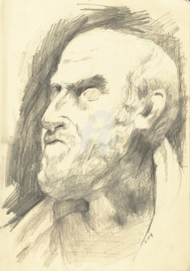 Drawing titled "An old philosopher" by Karina Plachetka, Original Artwork, Pencil