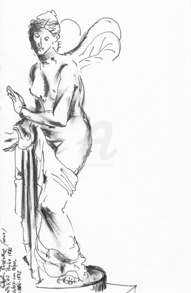 Dessin intitulée "Drawing of ancient…" par Karina Plachetka, Œuvre d'art originale, Stylo à bille