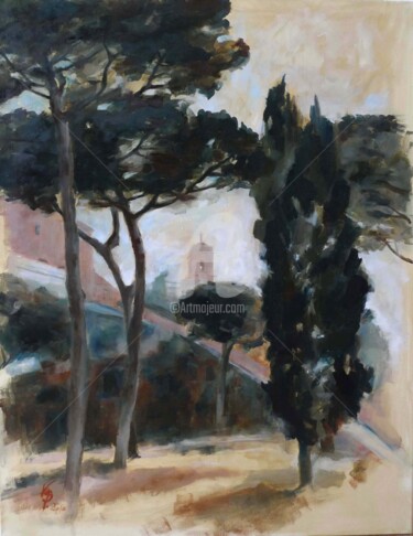 Painting titled "Rom Italy_3" by Karina Plachetka, Original Artwork, Oil
