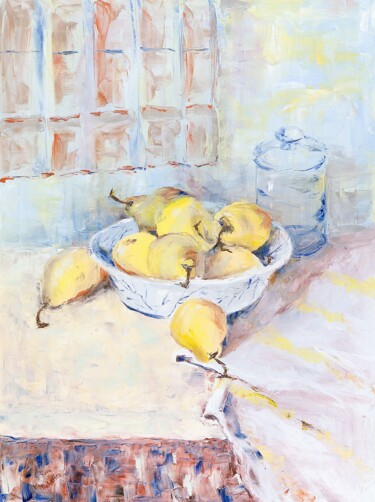 Schilderij getiteld "White bowl" door Karina Plachetka, Origineel Kunstwerk, Olie