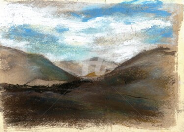 Painting titled "Lanzarote soft hills" by Karina Plachetka, Original Artwork, Pastel